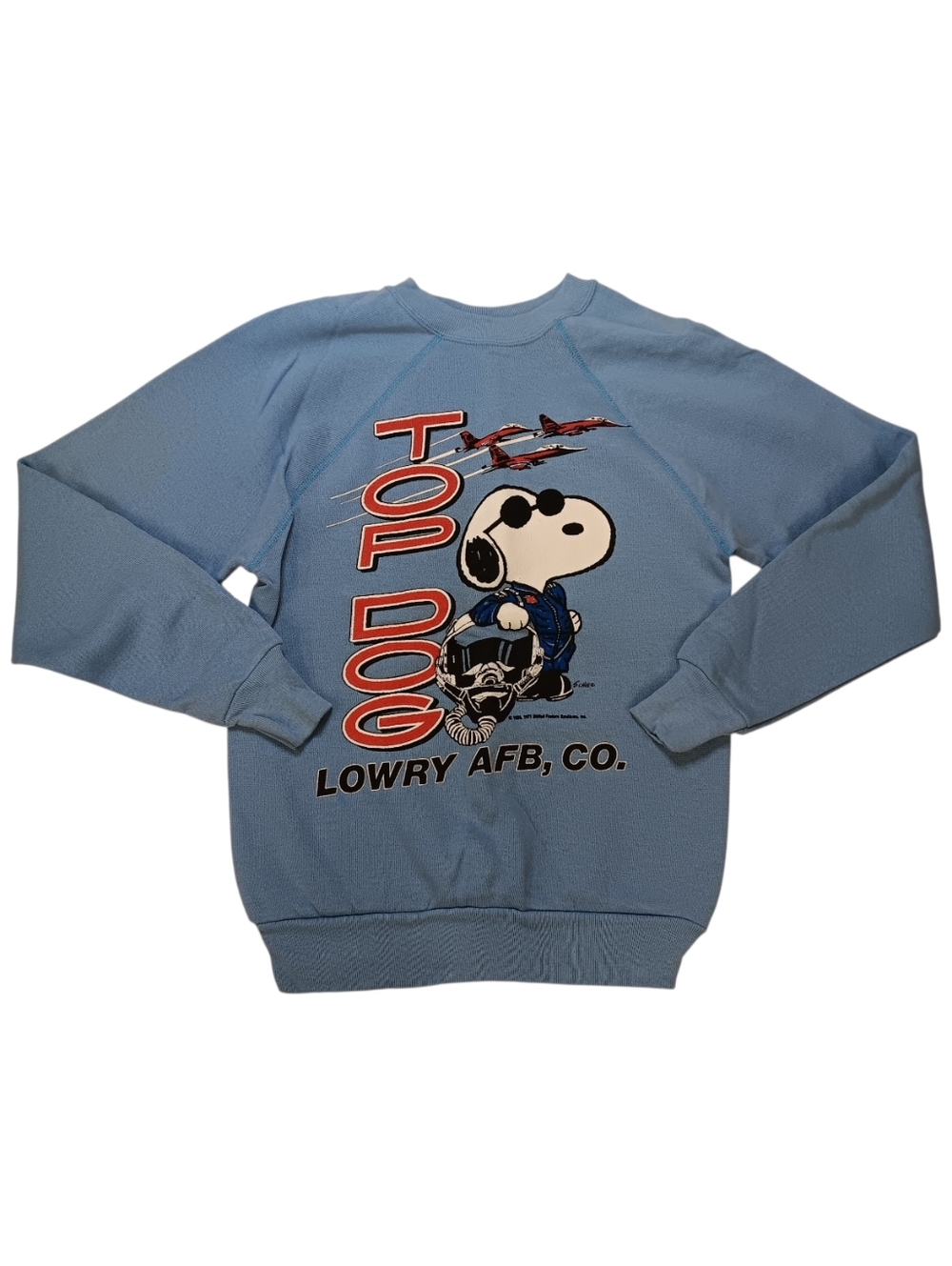 1971 Snoopy "Top Dog" Lowry Air Force Base Graphic Sweatshirt - M